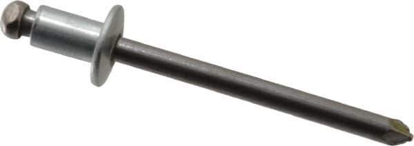 Marson - Button Head Steel Open End Blind Rivet - Steel Mandrel, 0.032" to 1/8" Grip, 3/8" Head Diam, 0.192" to 0.196" Hole Diam, 0.187" Length Under Head, 3/16" Body Diam - All Tool & Supply