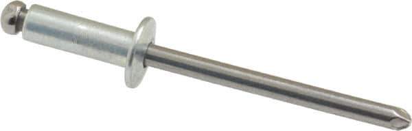 Marson - Button Head Steel Open End Blind Rivet - Steel Mandrel, 0.313" to 3/8" Grip, 3/8" Head Diam, 0.192" to 0.196" Hole Diam, 0.575" Length Under Head, 3/16" Body Diam - All Tool & Supply