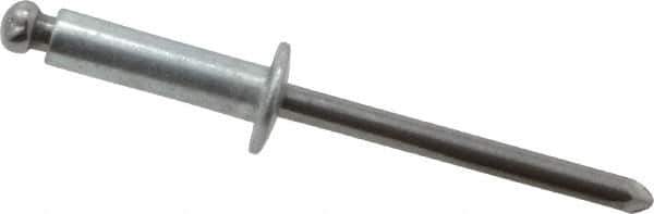 Marson - Button Head Steel Open End Blind Rivet - Steel Mandrel, 0.376" to 1/2" Grip, 3/8" Head Diam, 0.192" to 0.196" Hole Diam, 0.7" Length Under Head, 3/16" Body Diam - All Tool & Supply