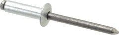 Marson - Button Head Steel Open End Blind Rivet - Steel Mandrel, 0.501" to 5/8" Grip, 1/2" Head Diam, 0.257" to 0.261" Hole Diam, 7/8" Length Under Head, 1/4" Body Diam - All Tool & Supply