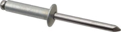 Marson - Button Head Steel Open End Blind Rivet - Steel Mandrel, 0.626" to 3/4" Grip, 1/2" Head Diam, 0.257" to 0.261" Hole Diam, 1" Length Under Head, 1/4" Body Diam - All Tool & Supply