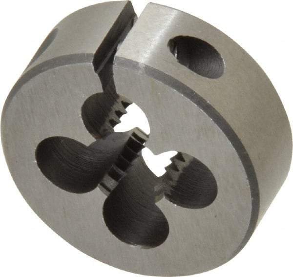 Interstate - 5/16-18 UNC Thread, 1" Outside Diam High Speed Steel Round Die - Left Hand Thread, Adjustable - Exact Industrial Supply