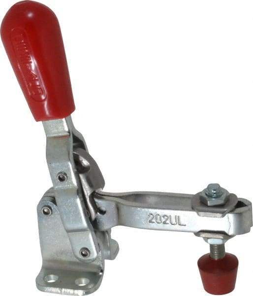 De-Sta-Co - 200 Lb Holding Capacity, Vertical Handle, Manual Hold Down Toggle Clamp - 65° Handle Movement, 105° Bar Opening, U-Bar, Flanged Base, Electro-Plated Zinc, Carbon Steel - All Tool & Supply