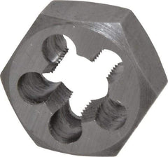 Interstate - 1/2-20 UNF Thread, 1-1/16" Hex, Left Hand Thread, Hex Rethreading Die - Carbon Steel, 1/2" Thick - Exact Industrial Supply