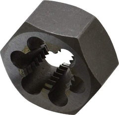 Interstate - 7/8-9 UNC Thread, 1-5/8" Hex, Left Hand Thread, Hex Rethreading Die - Carbon Steel, 7/8" Thick - Exact Industrial Supply