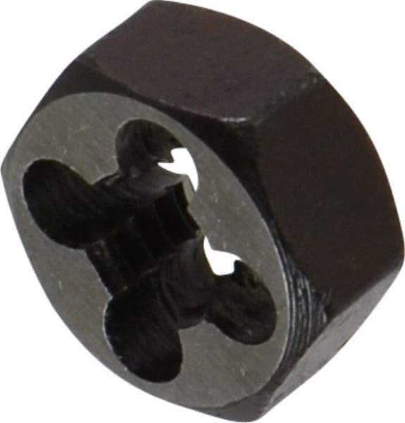 Interstate - 5/16-18 UNC Thread, 11/16" Hex, Right Hand Thread, Hex Rethreading Die - Carbon Steel, 5/16" Thick - Exact Industrial Supply