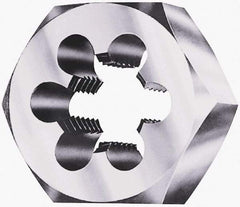 Interstate - 9/16-20 UNS Thread, 1-1/16" Hex, Right Hand Thread, Hex Rethreading Die - Carbon Steel, 1/2" Thick - Exact Industrial Supply