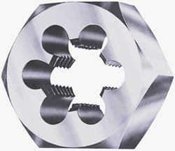 Cle-Line - 1-3/8 - 6 UNC Thread, 2-3/8" Hex, Hex Rethreading Die - Carbon Steel, 1" Thick, Series 0650 - Exact Industrial Supply