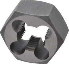 Interstate - 3/8-24 UNF Thread, 25/32" Hex, Right Hand Thread, Hex Rethreading Die - High Speed Steel, 3/8" Thick - Exact Industrial Supply