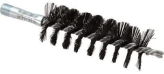 Schaefer Brush - 4-1/2" Brush Length, 1-3/4" Diam, Double Stem, Single Spiral Flue Brush - 7-1/2" Long, Tempered Steel Wire, 1/4" NPSM Male Connection - All Tool & Supply