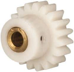 Made in USA - 24 Pitch, 0.791" Pitch Diam, 7/8" OD, 19 Tooth Spur Gear - 1/4" Face Width, 3/16" Bore Diam, 35/64" Hub Diam, 20° Pressure Angle, Acetal - All Tool & Supply