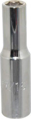 Proto - 7/16", 1/2" Drive, Deep Hand Socket - 6 Points, 3-1/4" OAL, Chrome Finish - All Tool & Supply