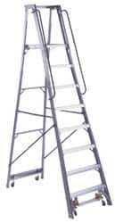 Louisville - 120" 10 Step Ladder - Rolling Platform Ladder, 300 Lb Capacity, 10" Platform Height, 33-1/4" Base Width x 76-3/4" Base Depth - All Tool & Supply