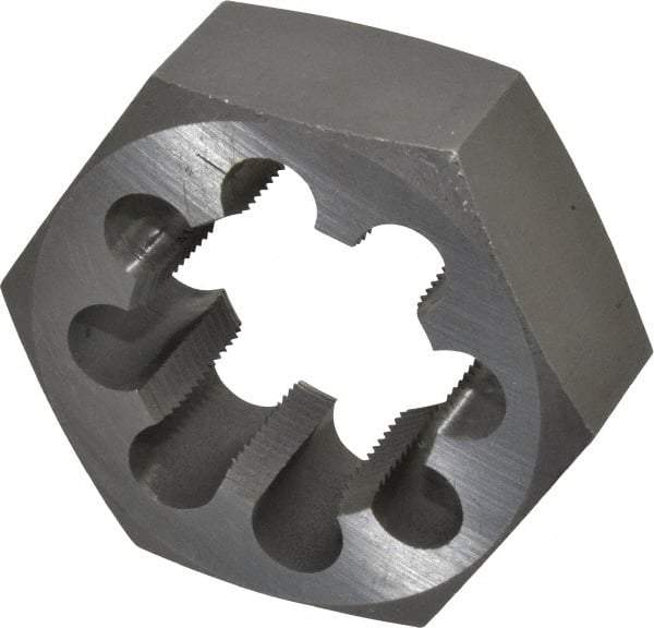 Interstate - 1-7/8 - 12 UNS Thread, 3-1/8" Hex, Right Hand Thread, Hex Rethreading Die - Carbon Steel, 1-1/4" Thick - Exact Industrial Supply