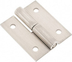 Made in USA - 2" Long x 1.68" Wide x 0.08" Thick, Slip Joint Hinge - Aluminum Leaf with Steel Pin - All Tool & Supply