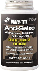 Vibra-Tite - 8 oz Can Anti-Seize Anti-Seize Lubricant - Aluminum/Copper/Graphite, -65 to 1,600°F, Silver Colored, Water Resistant - All Tool & Supply