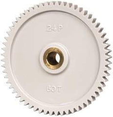 Made in USA - 24 Pitch, 2-1/2" Pitch Diam, 2.583" OD, 60 Tooth Spur Gear - 1/4" Face Width, 5/16" Bore Diam, 43/64" Hub Diam, 20° Pressure Angle, Acetal - All Tool & Supply