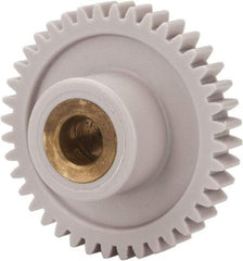 Made in USA - 32 Pitch, 1-1/4" Pitch Diam, 1-5/16" OD, 40 Tooth Spur Gear - 3/16" Face Width, 1/4" Bore Diam, 39/64" Hub Diam, 20° Pressure Angle, Acetal - All Tool & Supply