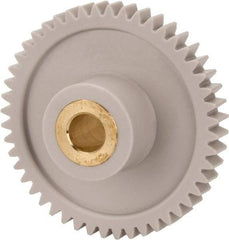 Made in USA - 32 Pitch, 1-1/2" Pitch Diam, 1-9/16" OD, 48 Tooth Spur Gear - 3/16" Face Width, 1/4" Bore Diam, 5/8" Hub Diam, 20° Pressure Angle, Acetal - All Tool & Supply