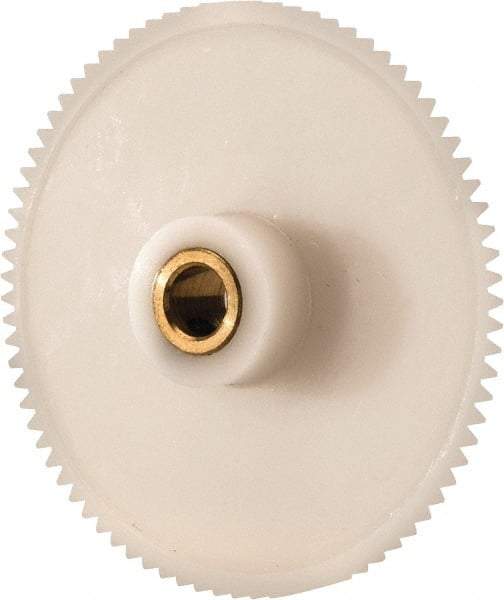 Made in USA - 48 Pitch, 2-1/4" Pitch Diam, 2.292" OD, 108 Tooth Spur Gear - 1/4" Face Width, 1/4" Bore Diam, 39/64" Hub Diam, 20° Pressure Angle, Acetal - All Tool & Supply