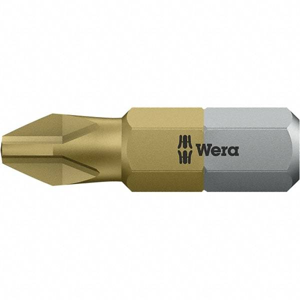 Wera - #2, Phillips Screwdriver Bit - 1/4" Drive, 1" OAL - All Tool & Supply