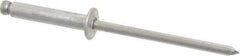 Marson - Button Head Aluminum Open End Blind Rivet - Aluminum Mandrel, 0.376" to 1/2" Grip, 1/4" Head Diam, 0.129" to 0.133" Hole Diam, 0.65" Length Under Head, 1/8" Body Diam - All Tool & Supply