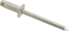 Marson - Button Head Aluminum Open End Blind Rivet - Aluminum Mandrel, 0.188" to 1/4" Grip, 3/8" Head Diam, 0.192" to 0.196" Hole Diam, 0.45" Length Under Head, 3/16" Body Diam - All Tool & Supply