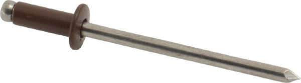 Marson - Button Head Aluminum Open End Blind Rivet - Aluminum Mandrel, 0.126" to 0.187" Grip, 1/4" Head Diam, 0.129" to 0.133" Hole Diam, 0.337" Length Under Head, 1/8" Body Diam - All Tool & Supply