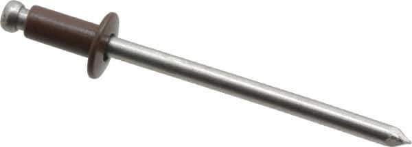 Marson - Button Head Aluminum Open End Blind Rivet - Aluminum Mandrel, 0.063" to 1/8" Grip, 1/4" Head Diam, 0.129" to 0.133" Hole Diam, 0.275" Length Under Head, 1/8" Body Diam - All Tool & Supply