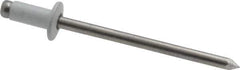 Marson - Button Head Aluminum Open End Blind Rivet - Aluminum Mandrel, 0.063" to 1/8" Grip, 1/4" Head Diam, 0.129" to 0.133" Hole Diam, 0.275" Length Under Head, 1/8" Body Diam - All Tool & Supply