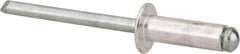 Marson - Button Head Aluminum Open End Blind Rivet - Steel Mandrel, 5/16" to 3/8" Grip, 3/8" Head Diam, 0.192" to 0.196" Hole Diam, 0.575" Length Under Head, 3/16" Body Diam - All Tool & Supply