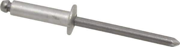 Marson - Button Head Aluminum Open End Blind Rivet - Steel Mandrel, 0.376" to 1/2" Grip, 3/8" Head Diam, 0.192" to 0.196" Hole Diam, 0.7" Length Under Head, 3/16" Body Diam - All Tool & Supply