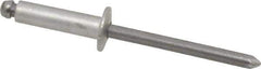 Marson - Button Head Aluminum Open End Blind Rivet - Steel Mandrel, 0.376" to 1/2" Grip, 3/8" Head Diam, 0.192" to 0.196" Hole Diam, 0.7" Length Under Head, 3/16" Body Diam - All Tool & Supply