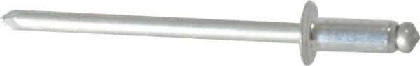 Marson - Button Head Stainless Steel Open End Blind Rivet - Stainless Steel Mandrel, 0.126" to 3/16" Grip, 1/4" Head Diam, 0.129" to 0.133" Hole Diam, 0.337" Length Under Head, 1/8" Body Diam - All Tool & Supply