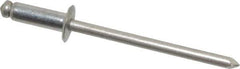 Marson - Button Head Stainless Steel Open End Blind Rivet - Stainless Steel Mandrel, 3/16" to 1/4" Grip, 1/4" Head Diam, 0.129" to 0.133" Hole Diam, 0.4" Length Under Head, 1/8" Body Diam - All Tool & Supply