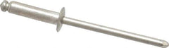 Marson - Button Head Stainless Steel Open End Blind Rivet - Stainless Steel Mandrel, 5/16" to 3/8" Grip, 1/4" Head Diam, 0.129" to 0.133" Hole Diam, 0.525" Length Under Head, 1/8" Body Diam - All Tool & Supply