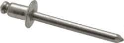 Marson - Button Head Stainless Steel Open End Blind Rivet - Stainless Steel Mandrel, 1/32" to 1/8" Grip, 3/8" Head Diam, 0.192" to 0.196" Hole Diam, 0.325" Length Under Head, 3/16" Body Diam - All Tool & Supply