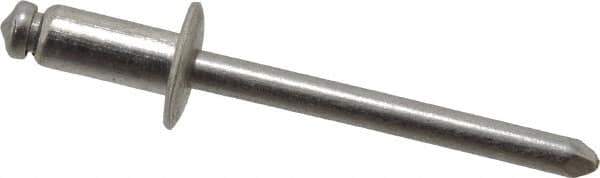 Marson - Button Head Stainless Steel Open End Blind Rivet - Stainless Steel Mandrel, 3/16" to 1/4" Grip, 3/8" Head Diam, 0.192" to 0.196" Hole Diam, 0.45" Length Under Head, 3/16" Body Diam - All Tool & Supply