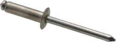 Marson - Button Head Stainless Steel Open End Blind Rivet - Stainless Steel Mandrel, 0.376" to 1/2" Grip, 3/8" Head Diam, 0.192" to 0.196" Hole Diam, 0.7" Length Under Head, 3/16" Body Diam - All Tool & Supply