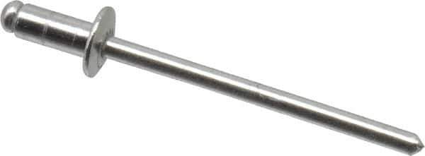 Marson - Button Head Aluminum Open End Blind Rivet - Aluminum Mandrel, 1/32" to 1/8" Grip, 1/4" Head Diam, 0.129" to 0.133" Hole Diam, 0.275" Length Under Head, 1/8" Body Diam - All Tool & Supply