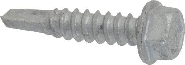 Buildex - #12, Hex Washer Head, Hex Drive, 1" Length Under Head, #3 Point, Self Drilling Screw - Steel - All Tool & Supply