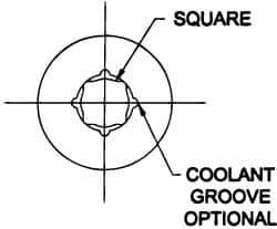 Parlec - 0.697" Tap Shank Diam, 0.523" Tap Square Size, 7/8" Tap, - 0.7" Projection, 1-1/4" Shank OD, Through Coolant, Series Numertap 700 - Exact Industrial Supply