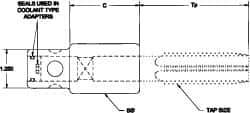 Parlec - 1-5/16" Tap Shank Diam, 0.984" Tap Square Size, 1-1/4" Pipe Tap, - 2-1/4" Projection, 1-1/4" Shank OD, Through Coolant, Series Numertap 770 - Exact Industrial Supply