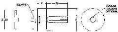 Parlec - 29/32" Tap Shank Diam, 0.679" Tap Square Size, 3/4" Pipe Tap, - 1" Projection, 2.12" Shank OD, Series Numertap 770 - Exact Industrial Supply