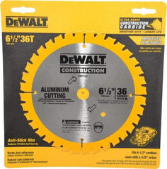 DeWALT - 6-1/2" Diam, 5/8" Arbor Hole Diam, 36 Tooth Wet & Dry Cut Saw Blade - Carbide-Tipped, Standard Round Arbor - All Tool & Supply