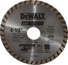 DeWALT - 4-1/2" Diam, 7/8" Arbor Hole Diam, Wet & Dry Cut Saw Blade - Diamond-Tipped, Standard Round Arbor - All Tool & Supply