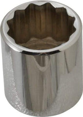 Proto - 3/8" Drive, Standard Hand Socket - 12 Points, 1-5/16" OAL, Chrome Vanadium, Chrome Finish - All Tool & Supply