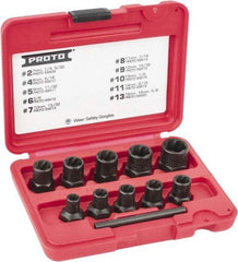 Proto - 10 Piece Socket/Wrench Bolt Extractor Set - Molded Plastic Case - All Tool & Supply