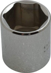 Proto - 3/8" Drive, Standard Hand Socket - 6 Points, 1-3/16" OAL, Chrome Vanadium, Chrome Finish - All Tool & Supply