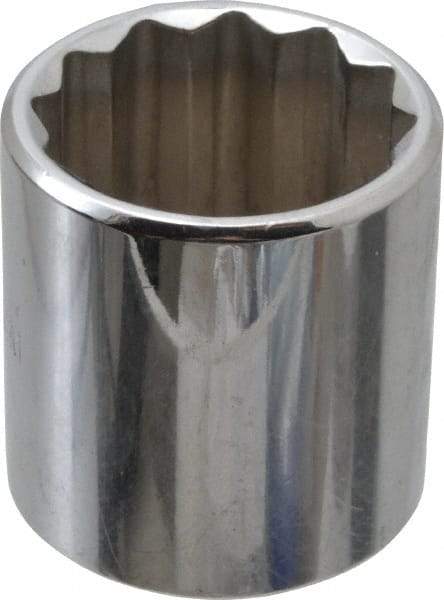 Proto - 3/8" Drive, Standard Hand Socket - 12 Points, 1-3/8" OAL, Chrome Vanadium, Chrome Finish - All Tool & Supply